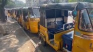 India News | Telangana: Long Queues of Autorickshaws at Khairatabad Gas Station Amid Fuel Shortage