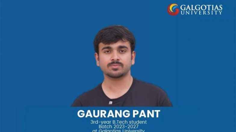 Business News | Galgotias University IEEE Chapter Wins National Recognition; Gaurang Pant Receives Richard E. Merwin Student Scholarship