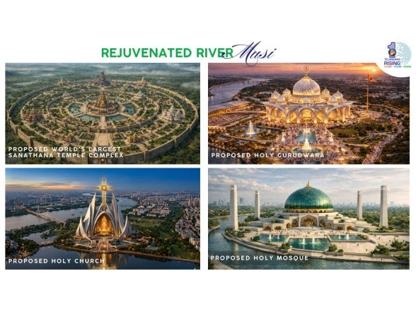 India News | Four Faiths, One River: Musi Rejuvenation Project to Build Riverfront with Sacred Spaces for All Religions in Hyderabad