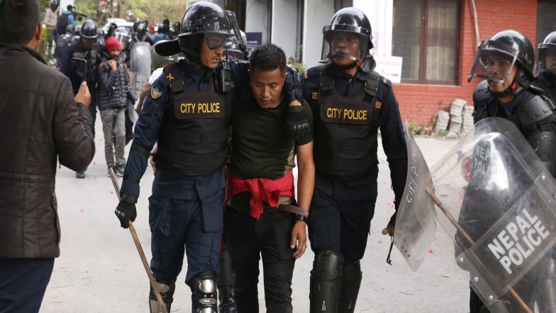 World News | One Injured, Nine Arrested as Protest in Support of Former Nepal PM KP Sharma Oli Turns Violent, Court Remands Custody