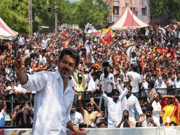 India News | TVK Chief Vijay Files Nomination from Perambur for Tamil Nadu Polls, Conducts Roadshow