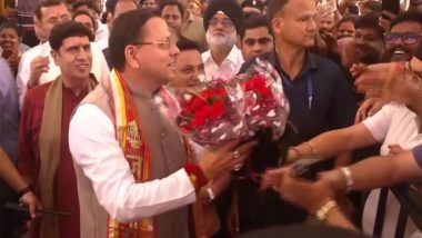 India News | Uttarakhand: CM Dhami Recieves Grand Welcome from Locals and BJP Workers During Kumaon Tour