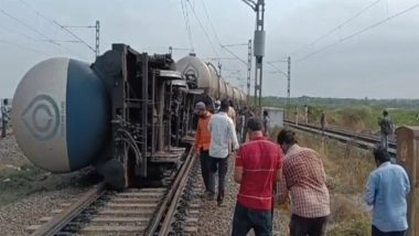 India News | Goods Train Derails Near Manubolu, Disrupting Vijayawada-Chennai & Tirupati Rail Traffic