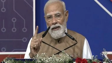 Business News | A New Bridge Has Been Built Between Gujarat's Sanand and Silicon Valley: PM Modi Projects India's Semiconductor Market to Exceed $100 Billion