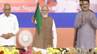 India News | Gujarat: PM Modi Gifts Nation Development Projects Worth over Rs 20,000 Crore, Flags off Khedbrahma-Himmatnagar-Asarwa Train Service