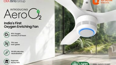 Business News | Orient Electric Launches India's First Oxygen-Enriching Fan Aero O2