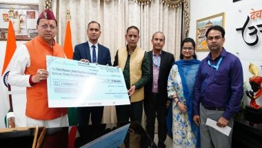 India News | Canara Bank Donates Rs 25 Lakh to Uttarakhand CM Relief Fund