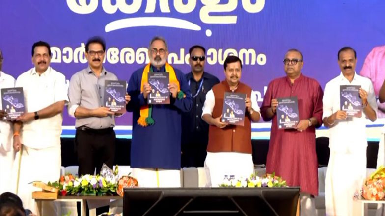 Kerala Assembly Elections 2026: BJP Unveils Manifesto for ‘Viksit Keralam’; Pledges AIIMS, High-Speed Rail and Women’s Welfare (Watch Video)