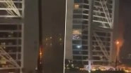 Burj Al Arab Hotel Hit by Intercepted Drone Debris by Iranian Strike Amid Rising Tensions in Middle East; Fire Brought Under Control in Dubai (Watch Video)