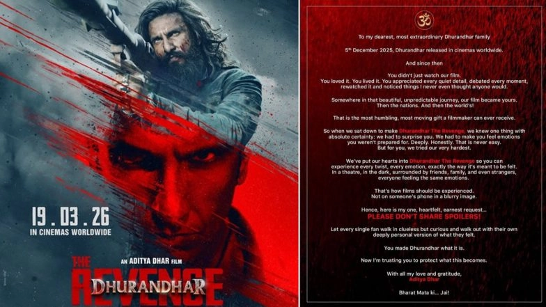 ‘Please Don’t Share Spoilers’: ‘Dhurandhar 2’ Director Aditya Dhar Makes Humble Request to Fans Ahead of Film’s Release (See Post)