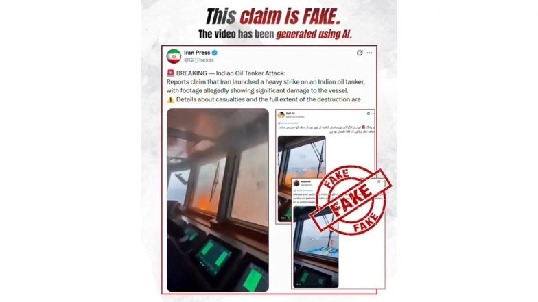 Did Iran Launch a Heavy Strike on an Indian Oil Tanker? PIB Debunks AI-Generated Video Circulating on Social Media