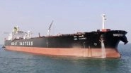 Indian-Flagged Crude Oil Tanker &lsquo;Jag Laadki&rsquo; Arrives at Mundra Port With 80,886 MT UAE Crude, Boosting Supply Amid Global Tensions (Watch Video)