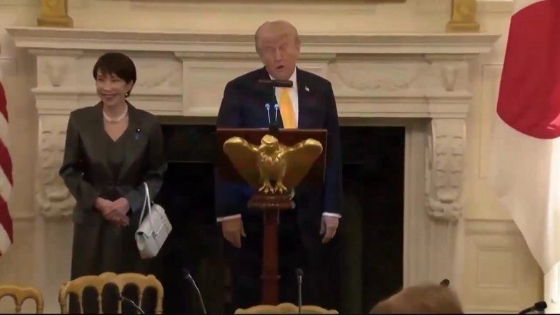 Donald Trump's Pearl Harbour Jibe Jars Japan PM Sanae Takaichi During White House Meet (Watch Video)