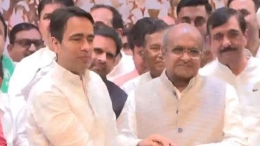 KC Tyagi Joins RLD in Presence of Union Minister Jayant Choudhary in Delhi, Days After Exiting JDU (Watch Video)
