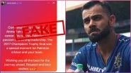 Did Virat Kohli Post Instagram Story&nbsp;on Pakistan Cricketer Sarafraz Ahmed's Retirement? Here's the Fact Check