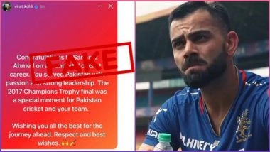 Did Virat Kohli Post Instagram Story&nbsp;on Pakistan Cricketer Sarafraz Ahmed's Retirement? Here's the Fact Check