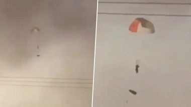 Kuwait Fighter Jet Crash Video: Viral Clip Shows Pilot Ejecting Before Fighter Jet Crashes in Kuwait Amid Iran-Israel War