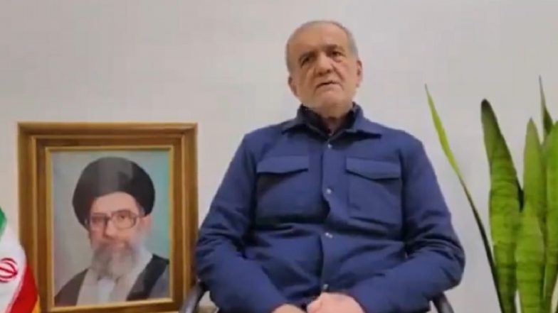Iran&rsquo;s President Masoud Pezeshkian Apologises for Strikes on Neighbours As Missiles and Drones Still Pound Their Cities (Watch Video)