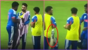 social-viral-Viral Video Shows Rinku Singh Mistakenly Walking Away With Sanju Samson's Bat After Drinks Break During IND vs WI T20 World Cup 2026