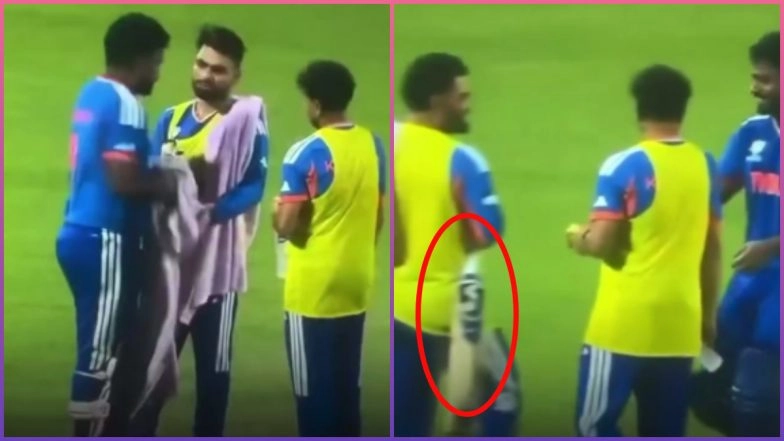 Viral Video Shows Rinku Singh Mistakenly Walking Away With Sanju Samson's Bat After Drinks Break During IND vs WI T20 World Cup 2026