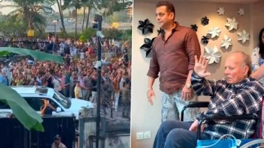 Eid 2026: Salman Khan Brings Salim Khan Out To Greet Fans on Eid, Days After Veteran Writer’s Discharge From the Hospital (Watch Video)