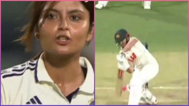 Sayali Satghare Dismisses Georgia Voll With a Peach of a Delivery During Day 1 of India Women vs Australia Women One-Off Test (Watch Video)