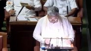 Karnataka Budget 2026: CM Siddaramaiah Tables Historic 17th State Budget Worth INR 4.48 Lakh Crore, Focus on AI and Infrastructure (Watch Video)