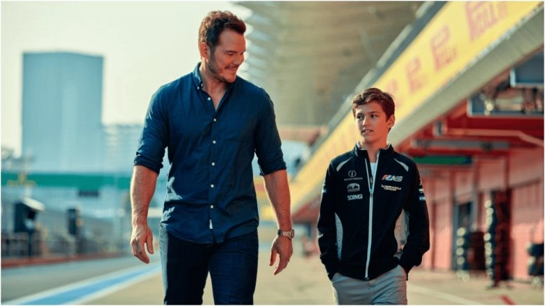 Actor Chris Pratt and Son Jack Pratt Join Star-Studded &lsquo;Mario Galaxy&rsquo; Cast at Japanese Grand Prix
