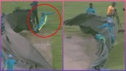 PSL 2026: Groundsman Falls Off As Wind in Lahore Blows Away Cover (Watch Video) PSL 2026: Groundsman Falls Off As Wind in Lahore Blows Away Cover (Watch Video)