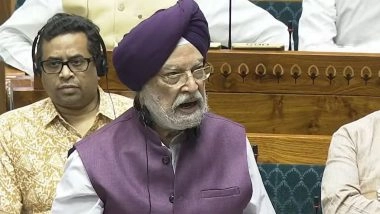 'India Has Sufficient Gas Supply Even if West Asia Conflict Prolongs', Says Hardeep Singh Puri in Lok Sabha (Watch Video)