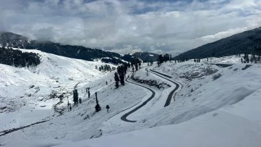 Jammu Kashmir Snowfall: Fresh Snowfall Transforms Sarthal Into Winter Wonderland in Bani, Kathua (Watch Video)