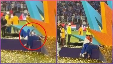 Viral Video Shows Hardik Pandya, Mahieka Sharma Lying Side by Side on Podium After India's T20 World Cup 2026 Title Win