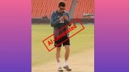 Fact Check: Mitchell Santner Taking Picture of Pitch at Narendra Modi Stadium Ahead of IND vs NZ T20 World Cup 2026 Final is AI-Generated Photo