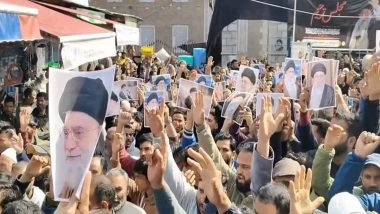 Thousands Protest in Jammu and Kashmir’s Budgam, Ladakh on ‘Youm-E-Quds’, Expressing Solidarity With Palestinians and Iranians (Watch Videos)