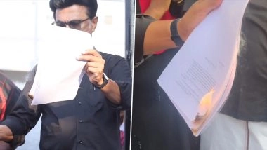 Tamil Nadu CM MK Stalin Burns Copy of Delimitation Bill, Leads Black Flag Protest Against Centre (Watch Video)