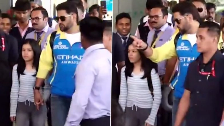 MS Dhoni and Daughter Ziva Greeted by Massive Crowd at Chennai Airport Ahead of CSK vs GT IPL 2026, Video Goes Viral