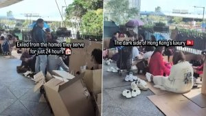 social-viral-Hong Kong Domestic Workers Day Off Trends Online As Viral Video Shows Labourers Living Out of Cardboard Boxes in Public Spaces