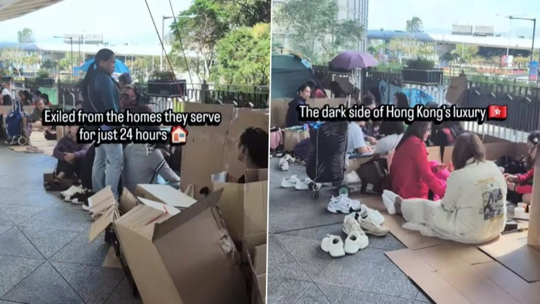 Hong Kong Domestic Workers Day Off Trends Online As Viral Video Shows Labourers Living Out of Cardboard Boxes in Public Spaces