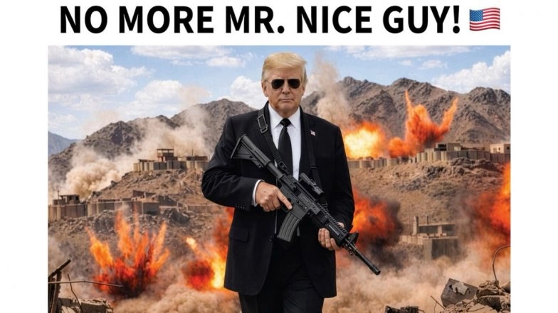 Donald Trump Warns Iran, &lsquo;Better Get Smart Soon&rsquo;; Posts Picture With Gun and Slogan &lsquo;No More Mr. Nice Guy&rsquo;
