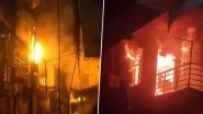 Delhi Fire: Massive Blaze Erupts in Ramesh Park Residential Building After Transformer Explosion (Watch Videos)