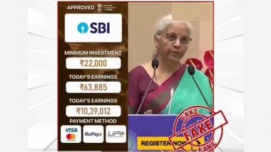 Is Nirmala Sitharaman Promoting a INR 22,000 Investment for INR 5.5 Lakh Returns? PIB Fact Check Reveals Truth Behind Viral Video