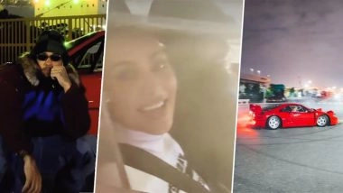 Lewis Hamilton Goes Insta Official With Kim Kardashian, Rumoured Lovebirds Drift Ferrari F40 in Viral Video &ndash; WATCH
