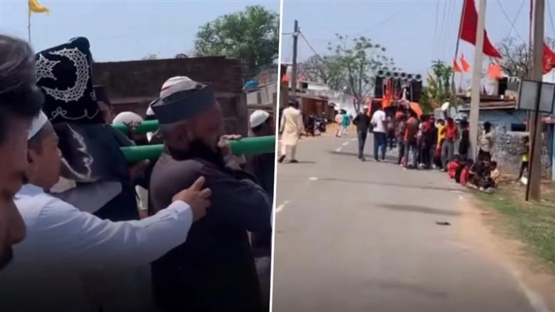 Viral Video: Hindu Devotees Pause DJ Music for Muslim Funeral in Heartwarming Display of Harmony in Hazaribagh (Watch)