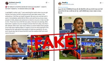 Fact Check: Did Lungi Ngidi's Father Thank BCCI and India After Pacer's Recovery From Head Injury in IPL 2026