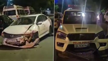 Delhi Encounter: Police Nab 3 Liquor Smugglers in Keshav Puram After Chase and Vehicle Collision, Illicit Liquor Seized (Watch Video)