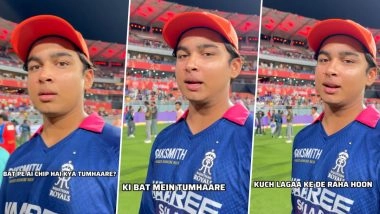 &lsquo;Bhagwaan Ne Laga Ke Diya Hai &hellip;&rsquo; Vaibhav Sooryavanshi&rsquo;s Witty Retort to AI Chip in Bat Goes Viral (Watch Video)