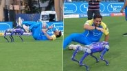 MS Dhoni&rsquo;s Playful Session With Robo-Dog Champak Goes Viral Ahead of MI vs CSK IPL 2026 (Watch Video)