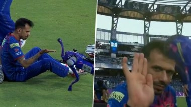 Yuzvendra Chahal Interacts with Robo-Dog 'Chamak' Before MI vs PBKS IPL 2026 Match (Watch Video)