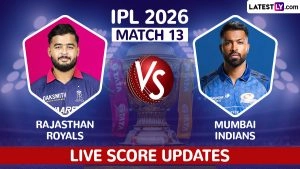 sports-MI 60/5 in 6 Overs (Target 151 in 11) | Rajasthan Royals vs Mumbai Indians Live Score Updates, IPL 2026 Match 13