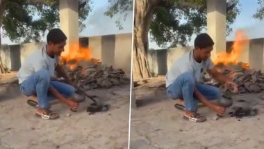 Hapur Shocker: Youths Use Funeral Pyre to Light Hookah, 1 Arrested in Uttar Pradesh (Disturbing Video)